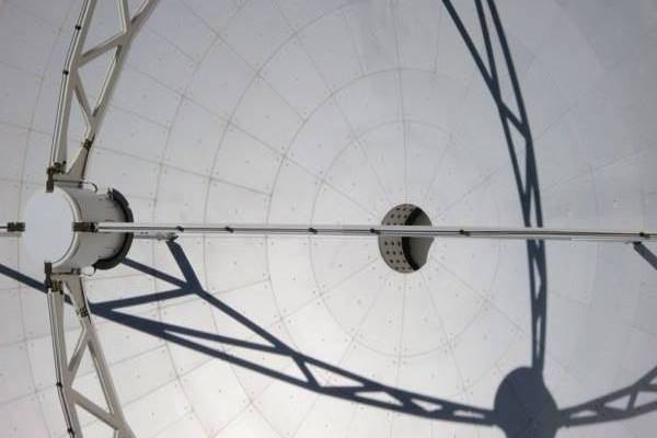 A closeup photo of one of the ALMA dishes